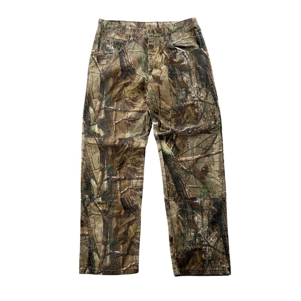 Wrangler Camo Double Knee Jeans Men 34x30 Realtree AP Hunting Rugged Y2K Outdoor